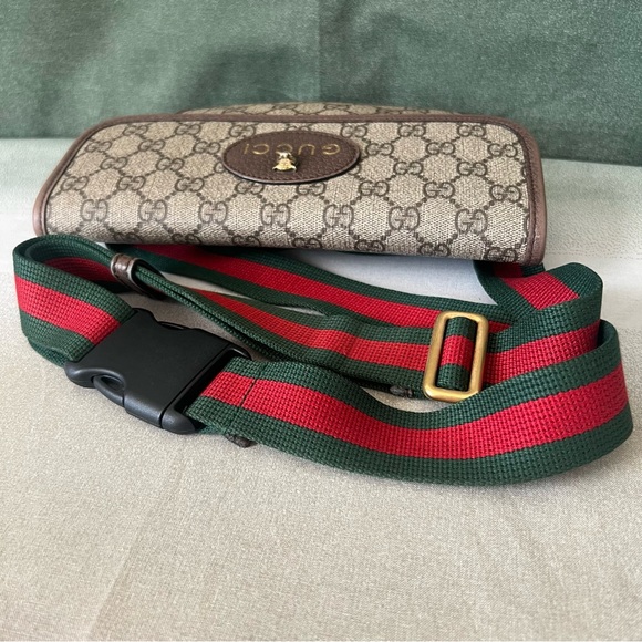 Gucci Gg Supreme Monogram Neo Vintage Web Belt Bag Brown - Picture 8 of 16